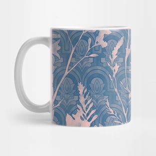 Blue and Pink Tile Flowers Mug